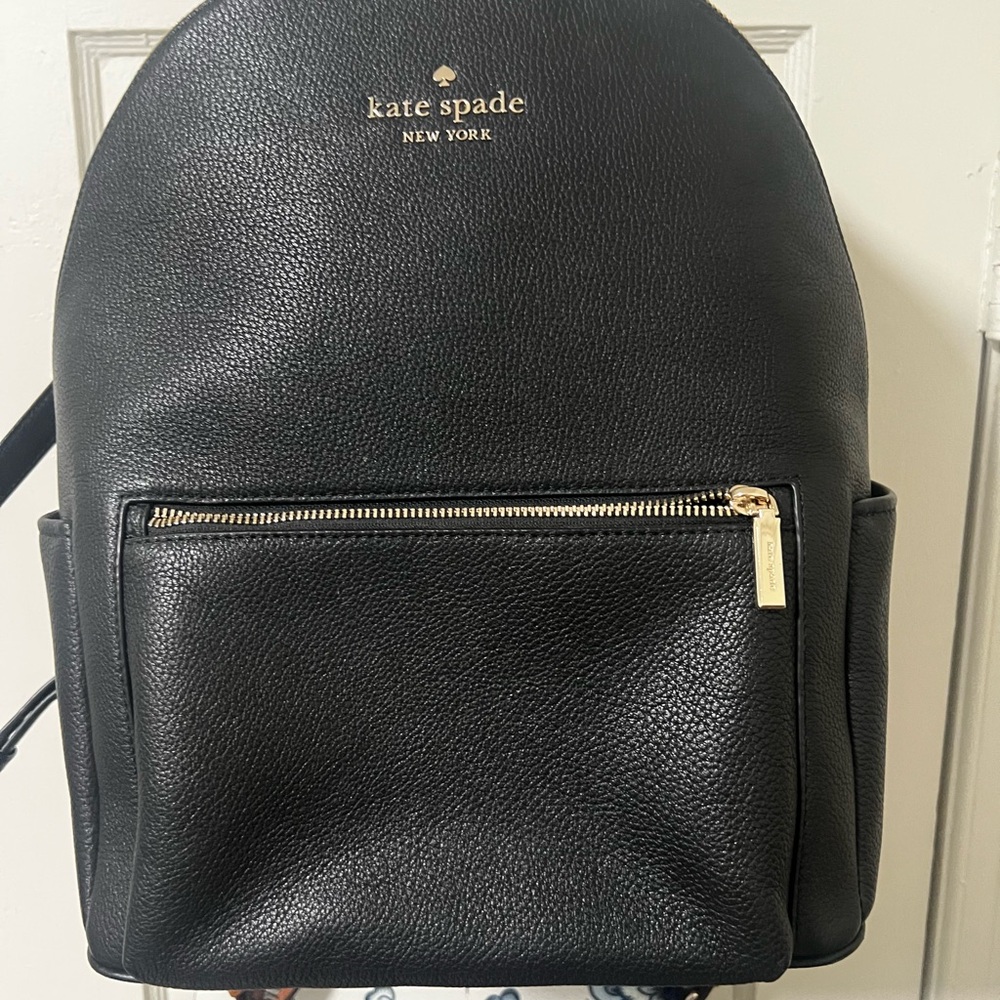 Kate Spade New York Leila Dome Backpack Pebbled Leather Large (Black)
